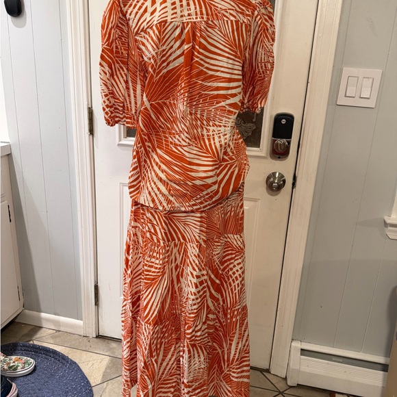 Panama Jack Vibrant Orange and White Maxi Dress - Picture 3 of 6